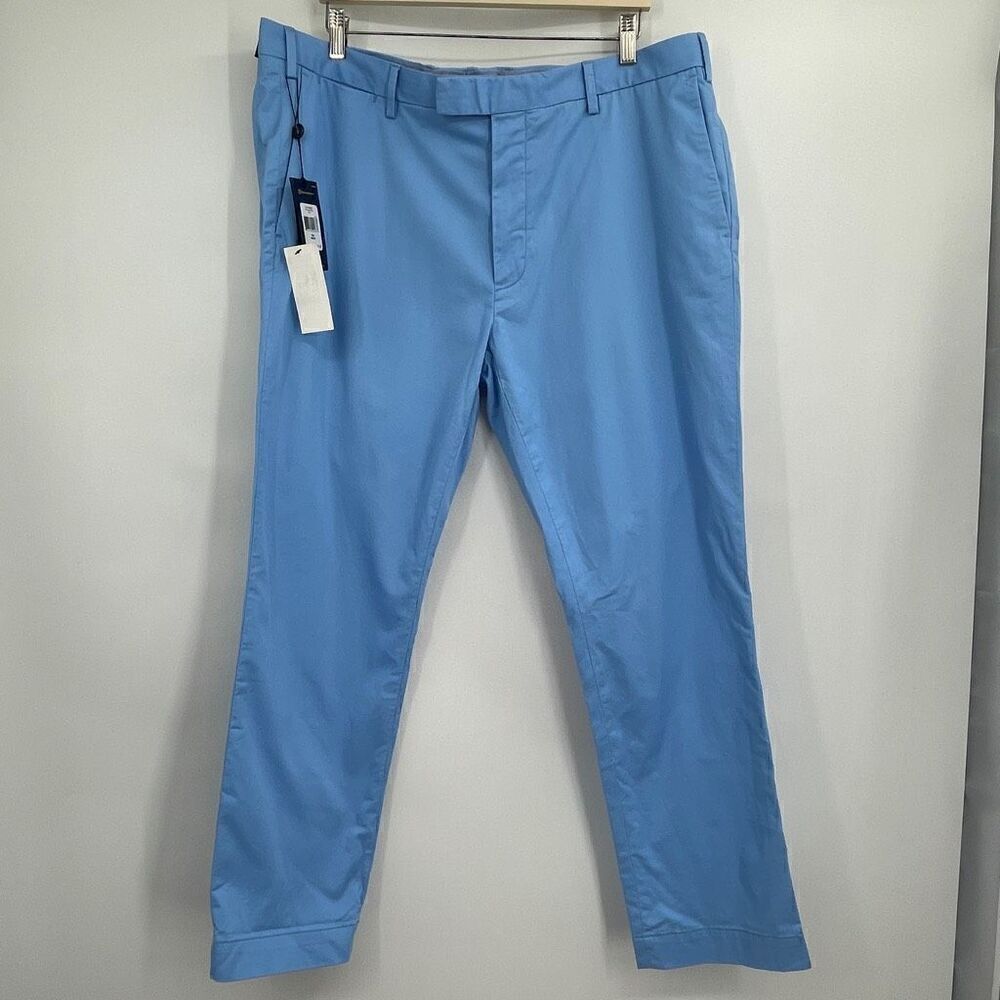 NWT Ralph Lauren Blue Flat Front Stretch Classic Fit Chino Pants Size 40x30